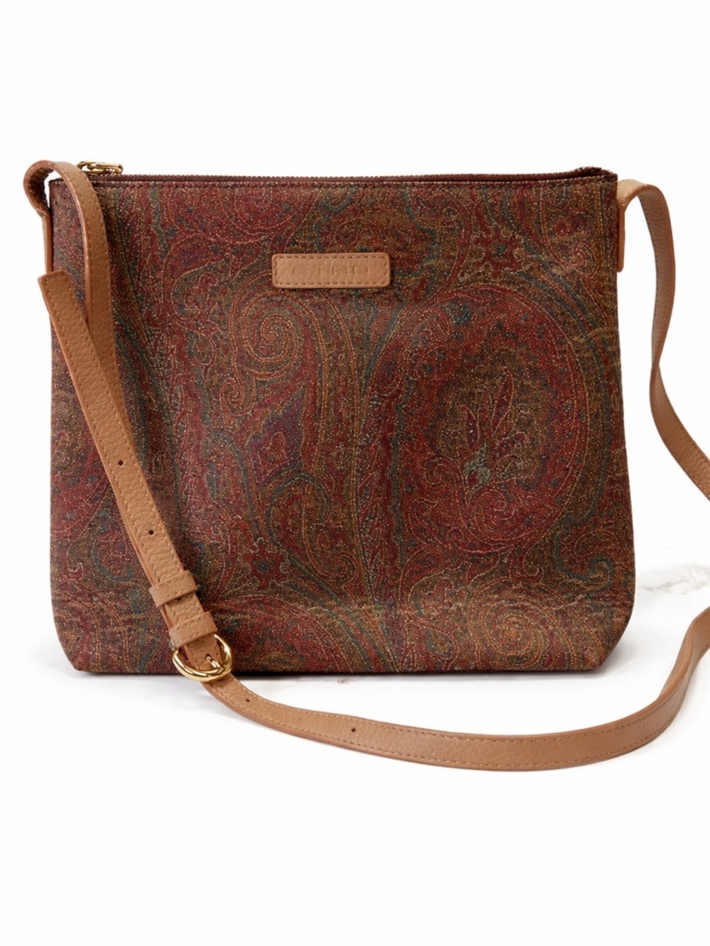 Etro Brown and Tan Paisley Crossbody Bag